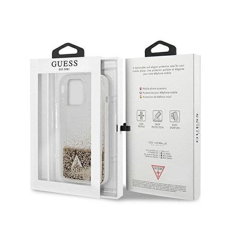 Guess Liquid Glitter Charms - iPhone 13 Pro Max Case (Gold)