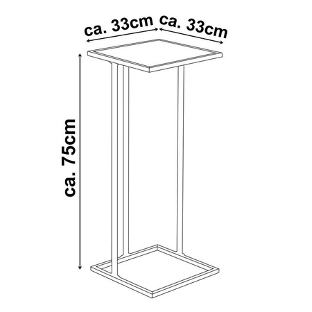 Arti Casa - Boční stolek, pomocník 75 cm (černý)