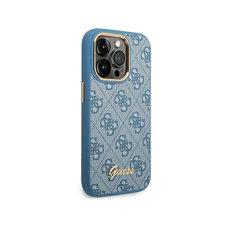 Guess 4G Metallgehäuse mit Kamerakontur - iPhone 14 Pro Gehäuse (blau)