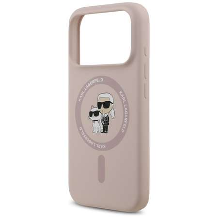 Karl Lagerfeld Silicone Karl & Choupette Ring MagSafe - Case iPhone 17 Pro (pink)