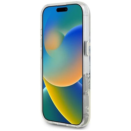 Guess IML fém színű kör klasszikus logós MagSafe - tok iPhone 16 Pro készülékhez (rózsaszín)