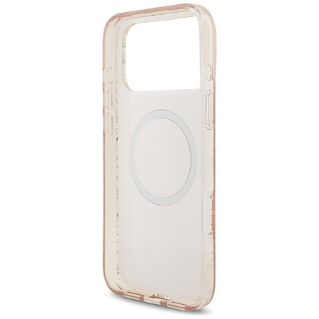 Guess IML Flowers Electro Pearl Strap MagSafe - Case iPhone 17 Pro Max (pink)