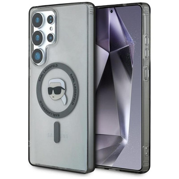 Karl Lagerfeld Button Karl Head Printed Logo MagSafe - Case for Samsung Galaxy S25 Ultra (Black)