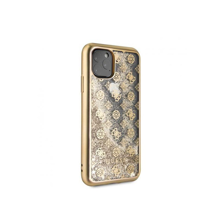 Guess 4G Peony Liquid Glitter - iPhone 11 Pro Tasche (Gold)