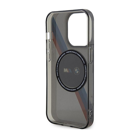 BMW Tricolor Stripes MagSafe - Étui pour iPhone 14 Pro Max (Gris)