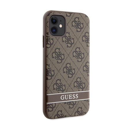 Guess 4G Printed Stripe - pouzdro pro iPhone 11 / iPhone XR (hnědé)