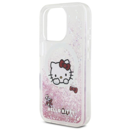 Hello Kitty Liquid Glitter Sweet Kitty Bows MagSafe - Pouzdro na iPhone 16 Pro Max (bílý)