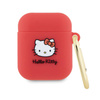 Hello Kitty Silicone 3D Kitty Head - pouzdro pro AirPods 1/2 generace (fuchsiová)