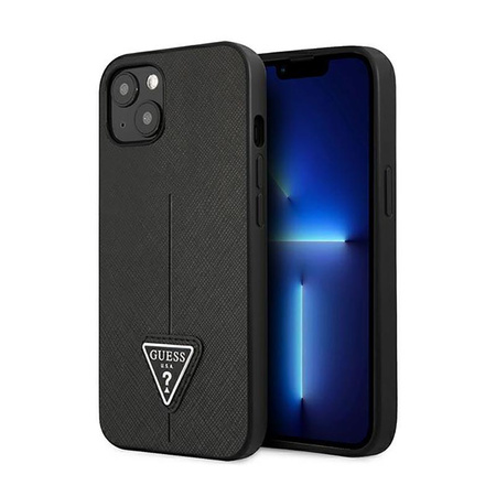 Guess Saffiano Triangle Logo Tasche - iPhone 14 Plus Tasche (schwarz)