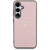 Guess Hot Stamp 4G Pattern Triangle Metal Logo - pouzdro pro Samsung Galaxy S25 (růžové)