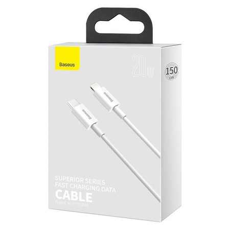 Baseus Superior Series - Câble de connexion USB-C vers Lightning PD 20W 1m (blanc)
