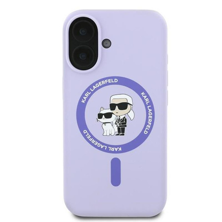 Karl Lagerfeld Silicone Karl & Choupette Ring MagSafe - iPhone 16 Case (purple)