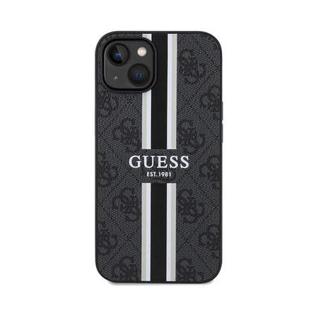Guess 4G Printed Stripes MagSafe - iPhone 15 Tasche (schwarz)