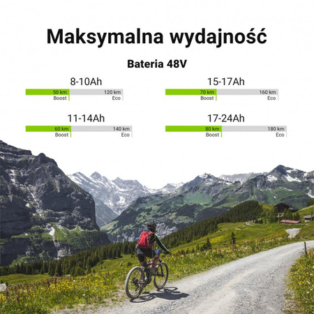 Green Cell - E-Bike akkumulátor töltővel 48V 20Ah 960Wh Li-Ion RCA