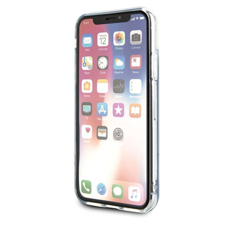 Guess California - pouzdro pro iPhone Xs / X (svítící ve tmě, pískové/červené)