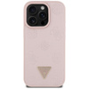 Guess Grained Hot Stamp Peony Triangle Logo MagSafe - pouzdro pro iPhone 16 Pro (růžové)