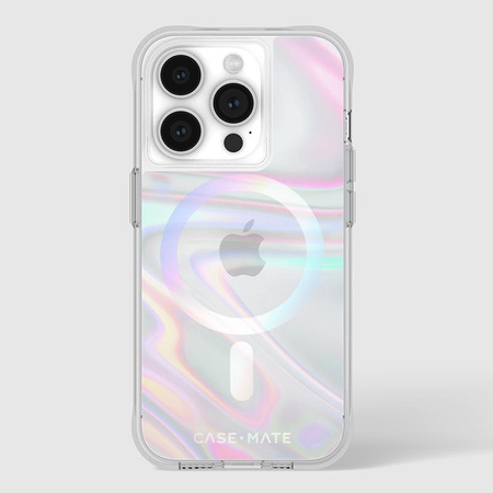 Case-Mate Soap Bubble MagSafe - Étui pour iPhone 15 Pro (Iridescent)