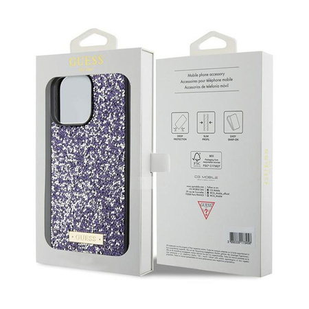 Guess Rhinestone Metal Logo - Hülle für iPhone 15 Pro (rosa)