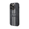 Pouzdro Guess 4G MagSafe s potiskem pruhů - iPhone 15 Pro (černé)