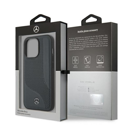 Mercedes Leather Perforated Area - Etui iPhone 13 Pro (granatowy)