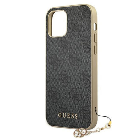 Kolekce Guess 4G Charms - pouzdro pro iPhone 12 / iPhone 12 Pro (šedé)