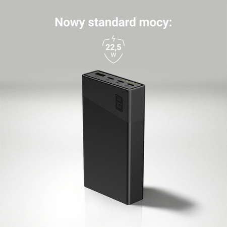 Green Cell PowerPlay20s - Power Bank 20000 mAh z szybkim ładowaniem USB-A QuickCharge 3.0 oraz 2x USB-C Power Delivery 22.5W (czarny)