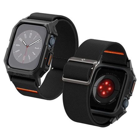 Spigen Lite Fit "Pro" - Pouzdro s řemínkem pro Apple Watch 4/5/6/7/8/9/SE 44/45 mm (Matně černé)