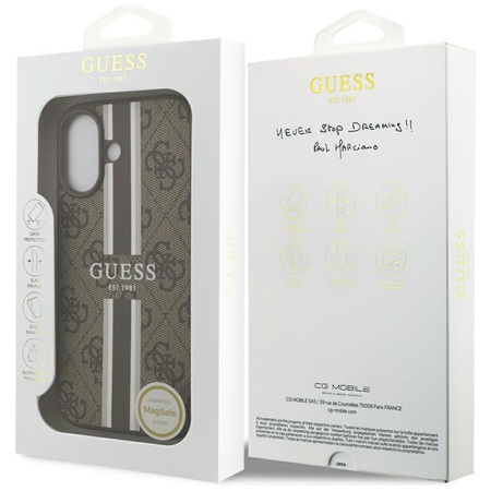 Guess 4G Printed Stripes MagSafe - Hülle iPhone 17 (braun)