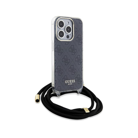 Guess Crossbody Cord 4G Print - Coque pour iPhone 15 Pro Max (noir)