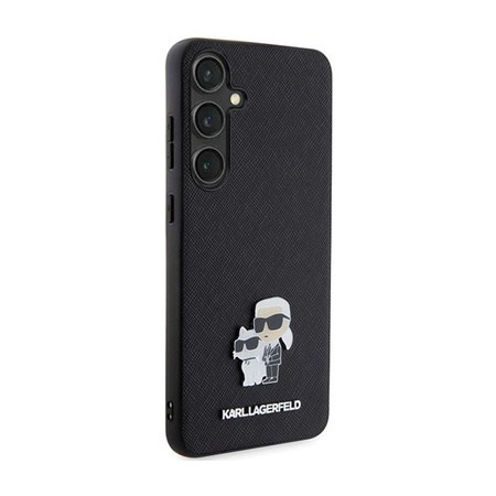 Karl Lagerfeld Saffiano Karl & Choupette Metal Pin - Etui Samsung Galaxy S24 (noir)
