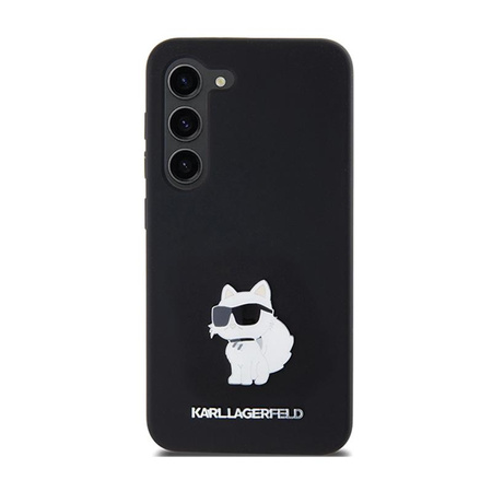Karl Lagerfeld Silicone Choupette Metal Pin - Tasche Samsung Galaxy S24 (czarny)