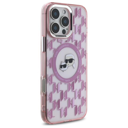 Karl Lagerfeld IML Monogramm Karl & Choupette Head MagSafe - iPhone 16 Pro Max Tasche (rosa)