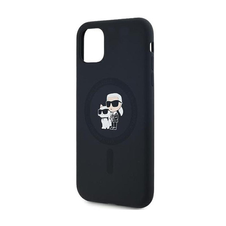 Karl Lagerfeld Silicone Karl & Choupette MagSafe - Coque iPhone 11 (noir)