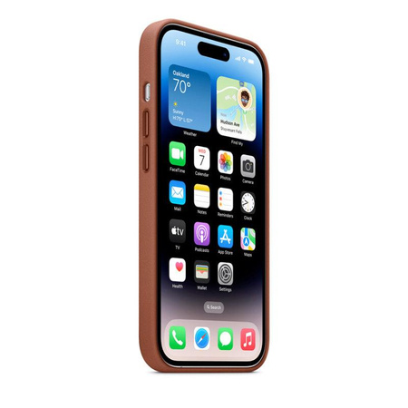 Apple Ledertasche - Ledertasche mit MagSafe für iPhone 14 Pro (umbra)