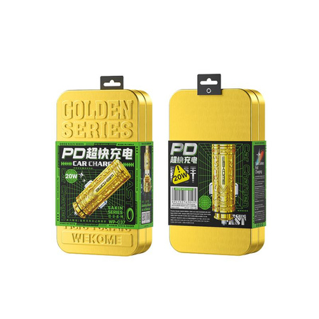 WEKOME WP-C37 Sakin Series - nabíječka do auta s rychlým nabíjením USB-C a USB-A PD 20W (zlatá)