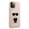 Karl Lagerfeld Fullbody szilikon ikonikus - iPhone 12 / 12 Pro tok (világos rózsaszín)