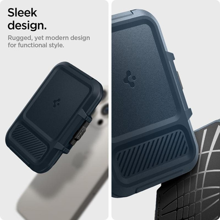 Spigen Lock Fit MagSafe - Magnetische Brieftasche (Metall Schiefer)