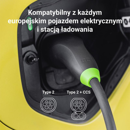 Green Cell - Nabíjecí kabel GC Snap Type 2 EV 11kW 7m 16A pro Tesla Model Y / 3 / S / X, Kia EV6, VW ID.4 / ID.5, BMW i4 / iX, Ford Mach-E