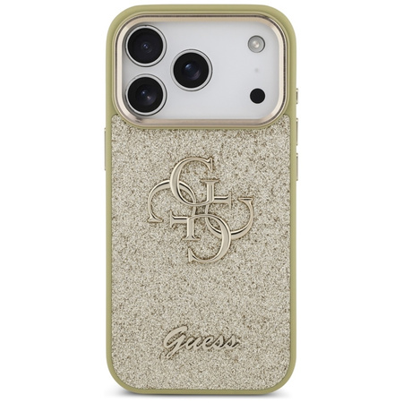 Guess Fixed Glitter Big 4G Metal Frame - Pouzdro iPhone 17 Pro (zlatý)