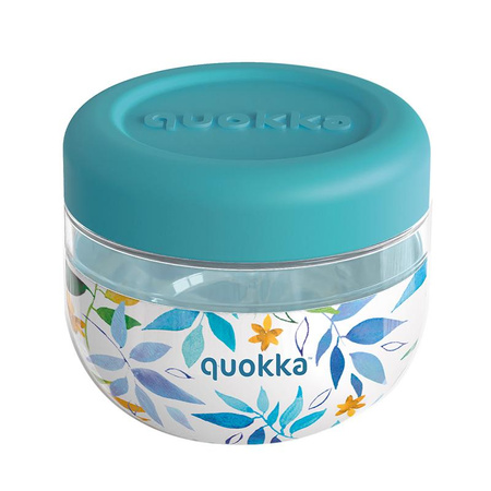Quokka Bubble Food Jar - Műanyag ételhordó / uzsonnás doboz 500 ml (Akvarell levelek)