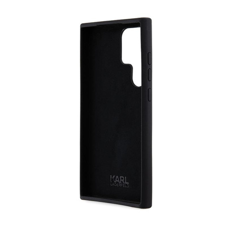 Karl Lagerfeld Silicone Karl & Choupette Metal Pin - Etui Samsung Galaxy S24 Ultra (noir)