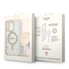 Guess Bundle Pack MagSafe IML Marble - Étui MagSafe pour iPhone 14 Pro + chargeur (blanc/or)