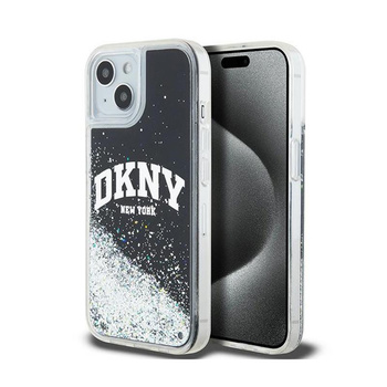 DKNY Liquid Glitter Big Logo - iPhone 14 / 15 / 13 tok (fekete)