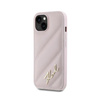 Karl Lagerfeld Diagonal Quilted Script - Etui iPhone 14 / 15 / 13 (rose)