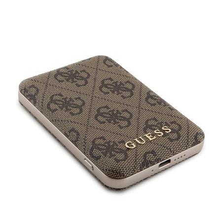 Guess 4G Leder Metall Logo MagSafe - Induktion Power Bank 5000 mAh 15W MagSafe (braun)