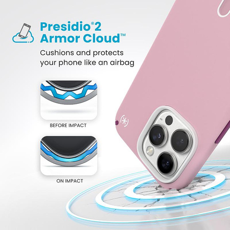 Speck Presidio2 Pro ClickLock & MagSafe - pouzdro pro iPhone 16 Pro Max (Wednesday Pink / Boysenberry Purple / White)