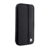 BMW Booktype Leather Textured & Stripe - Etui iPhone 14 Pro (czarny)