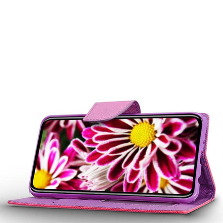 Zizo Flap Wallet Pouch - Étui pour iPhone X avec poches pour cartes + stand up (rose/violet)