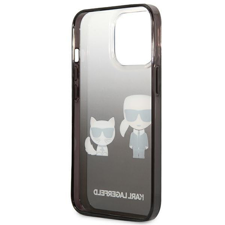 Karl Lagerfeld Gradient Ikonik Karl & Choupette - pouzdro pro iPhone 13 Pro Max (černé)