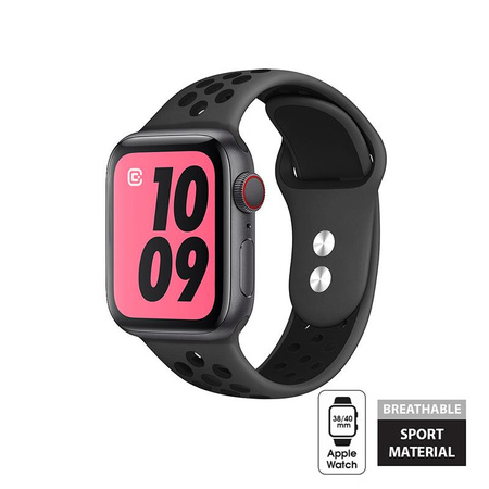 Crong Duo Sport - Řemínek pro Apple Watch 38/40/41/42 mm (šedý/černý)